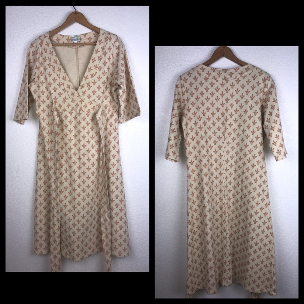 Anthro Porridge Linen Wheat Midi Kimono Dress - Picture 5 of 8